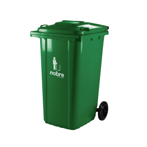 Coletora Plástica c/ Rodas – 240l – Verde – Mod. Europeu – Nobre