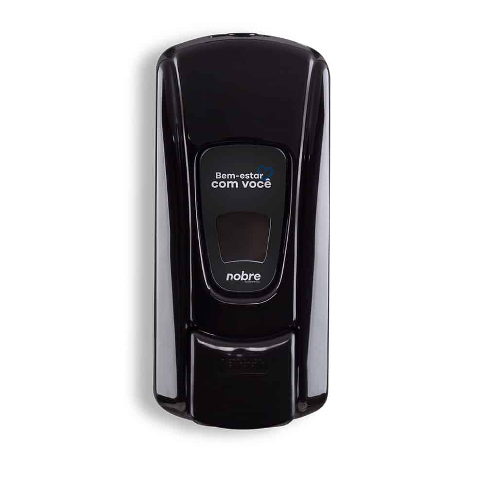 Dispenser p/ Sabonete Líquido/ Álcool Gel – Preto – 800ml – c/ Reservatório – Linha City – Nobre