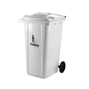 Coletora plastica 240l. c/rodas (mod. europeu) Branca- Nobre