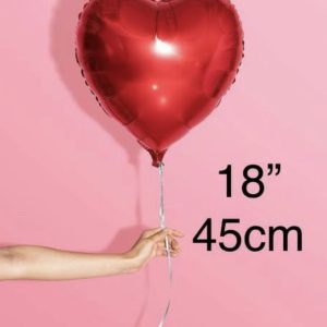 10 Unidades Balões De Coração vermelho Metaliz. 45 Cm