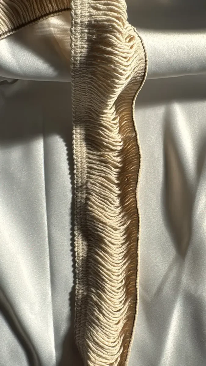 Franja Plissé Natural — Algodão 100% 40mm