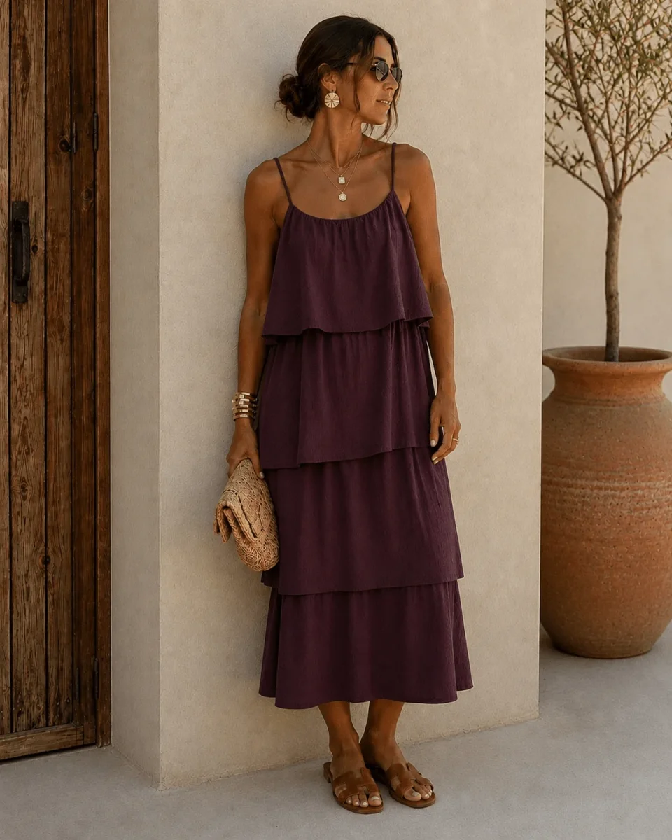 Vestido com folhos Isabela - Image 5