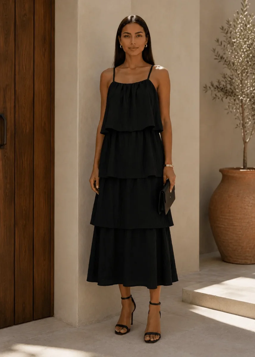 Vestido com folhos Isabela - Image 3